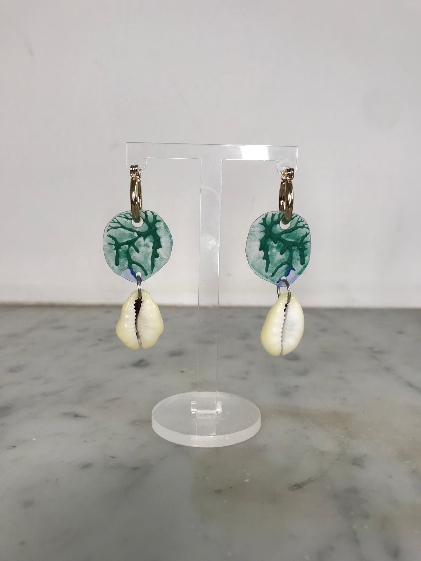 Boucles d'oreilles Céladon